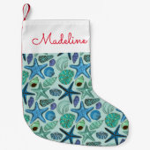 Muscheln und Seeteufel| Name hinzufügen Kleiner Weihnachtsstrumpf (Vorderseite)