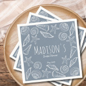 Muscheln und Star Fish Coastal Brautparty Serviette