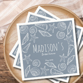 Muscheln und Star Fish Coastal Brautparty Serviette
