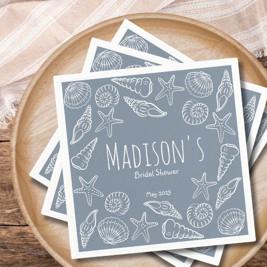 Muscheln und Star Fish Coastal Brautparty Serviette