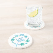 Muscheln und Starfish Beach House Getränkeuntersetzer (Seite)