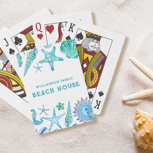 Muscheln und Starfish Beach House Spielkarten