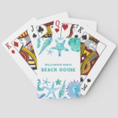 Muscheln und Starfish Beach House Spielkarten (Rückseite)