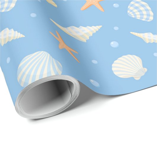 Muscheln und Starfish Geschenkpapier (Rolleneckpunkt)
