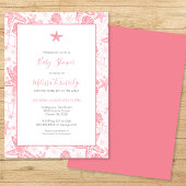 Muscheln und Starfish Girl Babydusche lädt ein Einladung