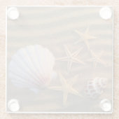 Muscheln und Starfish Glasuntersetzer (Rückseite)