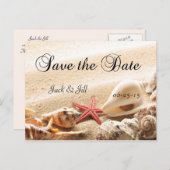 Muscheln und Starfish Save the Date Postkarte (Vorne/Hinten)