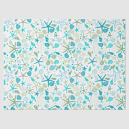 Muscheln und Starfish Seidenpapier