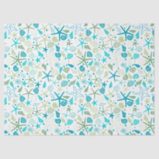 Muscheln und Starfish Seidenpapier