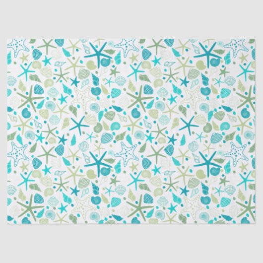 Muscheln und Starfish Seidenpapier (Vorderseite)