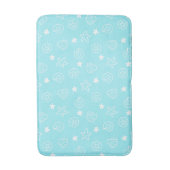 Muscheln und Sternenfische Lichtblau Muster Badematte (Vorderseite Vertikal)