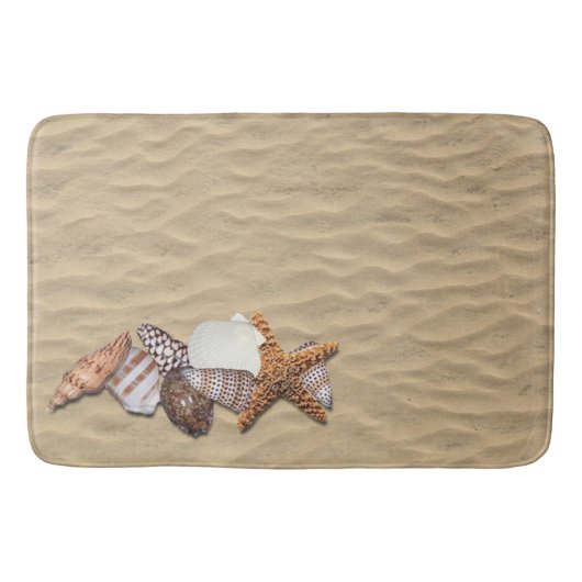 Muscheln und Strand-Sand Badematte (Vorderseite)
