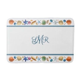 Muscheln und Streifen Badematte