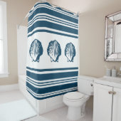 Muscheln und Streifen Duschvorhang (Beispiel)