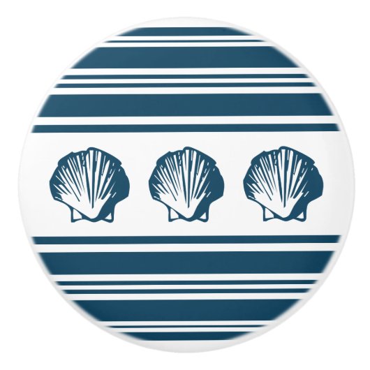 Muscheln und Streifen Keramikknauf (Vorderseite)