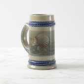 Muscheln und Surfen Bierglas (Vorderseite Links)
