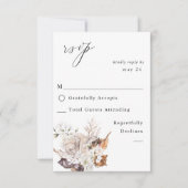 Muscheln und UAWG mit weißer Blume RSVP Karte (Vorderseite)