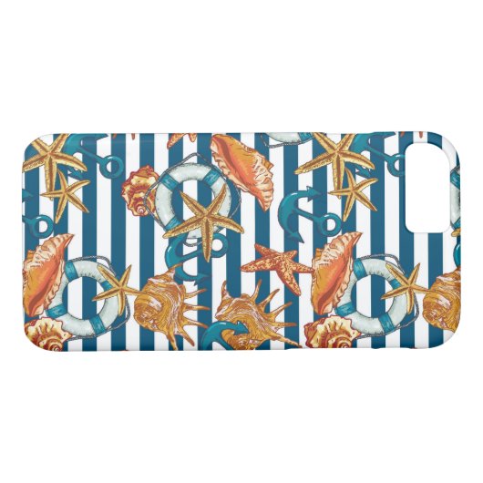 Muscheln und Verankerungsmuster Case-Mate iPhone Hülle (Rückseite (Horizontal))