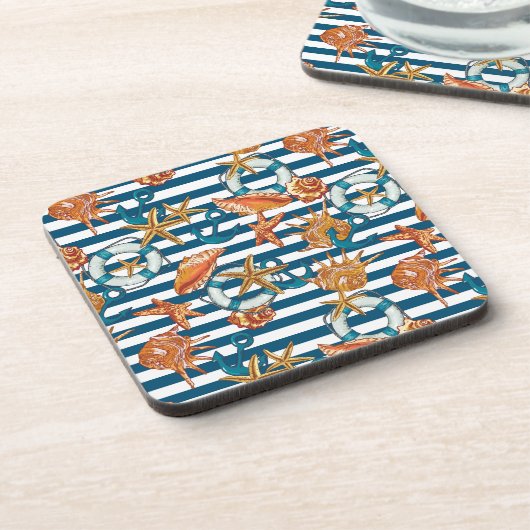 Muscheln und Verankerungsmuster Getränkeuntersetzer (Linke Seite)