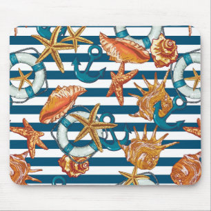 Muscheln und Verankerungsmuster Mousepad