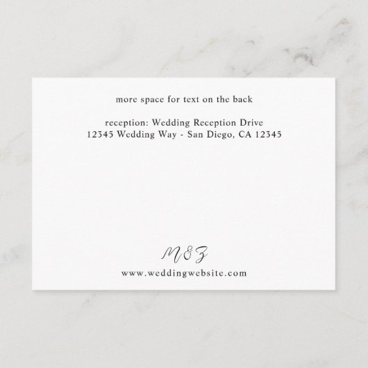 Muscheln und weiße Blumendetails Klein Begleitkarte (Rückseite)