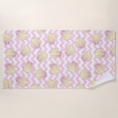 Muscheln und Zickzack Strandtuch (Vorderseite)