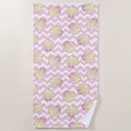 Muscheln und Zickzack Strandtuch (Vorderseite)