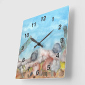 Muscheln unter dem Meer Quadratische Wanduhr (Winkel)