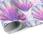 Muscheln unter dem Meer rosa lila Geschenkpapier (Rolleneckpunkt)