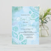 Muscheln unter der Sea Ocean Baby Dusche Einladung (Stehend Vorderseite)