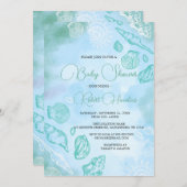 Muscheln unter der Sea Ocean Baby Dusche Einladung (Vorne/Hinten)