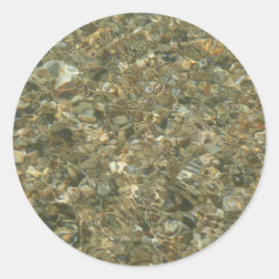 Muscheln unter plätscherndem Wasser Runder Aufkleber