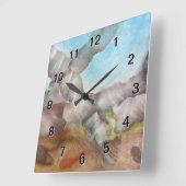 Muscheln Unterwasser Quadratische Wanduhr (Winkel)