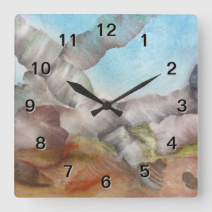 Muscheln Unterwasser Quadratische Wanduhr