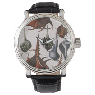 Muscheln, Vintage Meeresmuscheln, Ozean Meereslebe Armbanduhr