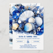 Muscheln von Seashore Boy zum Geburtstag Einladung (Vorne/Hinten)