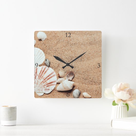 Muscheln-Wand-Uhr Quadratische Wanduhr (Zuhause)