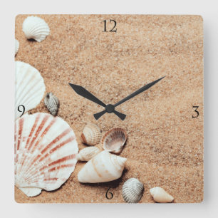 Muscheln-Wand-Uhr Quadratische Wanduhr