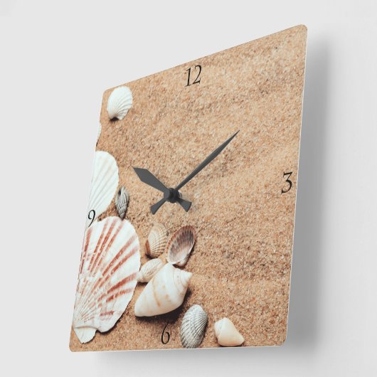 Muscheln-Wand-Uhr Quadratische Wanduhr (Winkel)