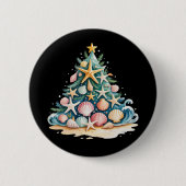 Muscheln Weihnachtsbaum Ozean Wasser Seestern Button (Vorderseite)