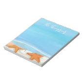 Muscheln Whimsischer Küste Blau Notizblock (Rotiert)