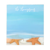 Muscheln Whimsischer Küste Blau Notizblock (Vorderseite)