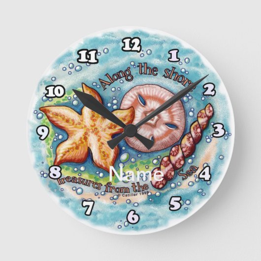 Muschelschätze  runde wanduhr (Vorderseite)