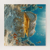 Muschelschatztruhe Unterwasser mit Münzen Puzzle (Horizontal)