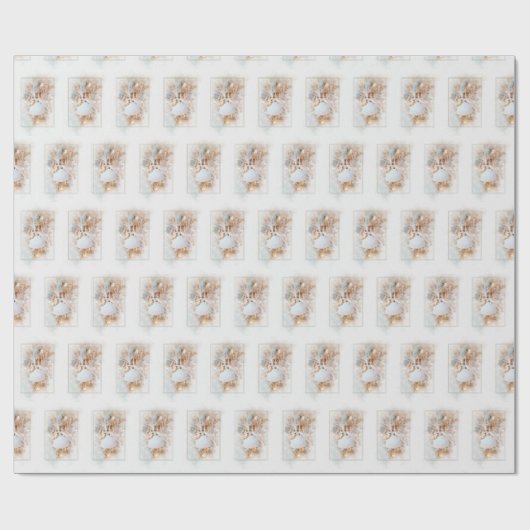 Muschelschmuck mit Perle und Bogen Geschenkpapier (Flach)