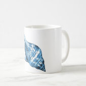 Muschelseeküstenozeanstrand-Blaugeschenke Kaffeetasse (VorderseiteRechts)