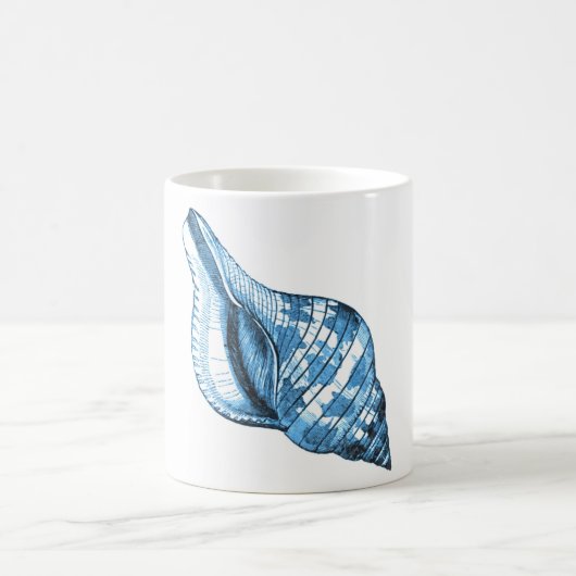 Muschelseeküstenozeanstrand-Blaugeschenke Kaffeetasse (Mittel)