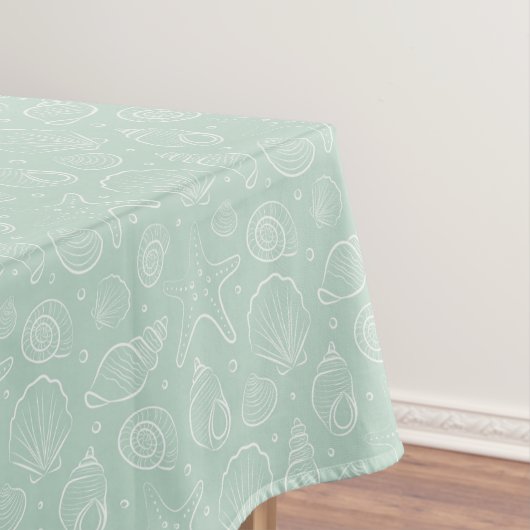 Muschelsommer Küsten Nautilus Boho Strand Mint Tischdecke (Beispiel)