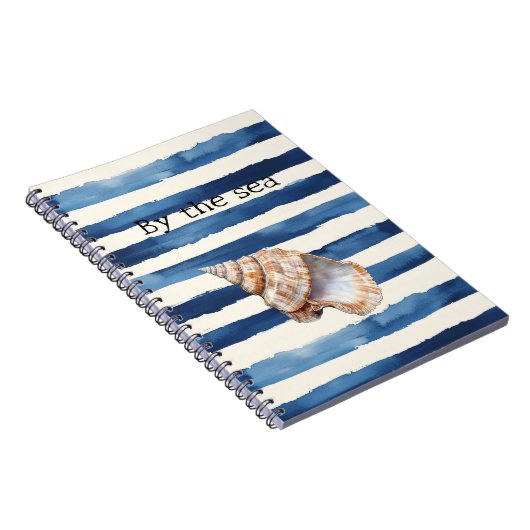 Muschelstrand Blaue Streifen Notizblock (Rechte Seite)