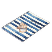 Muschelstrand Blaue Streifen Notizblock (Linke Seite)